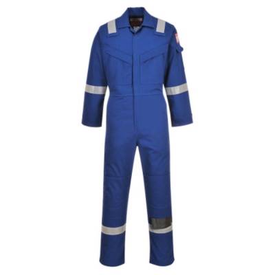 Royal Blue Flame Resistant Anti-Static Coverall Hi-Vis Strips Size XSmall Regular