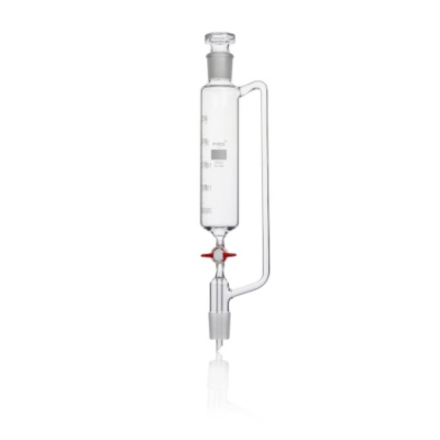 PYREX Cylindrical Graduated Pressure Equalising Funnel with PTFE Stopcock Key and 19/26 Ground Joint