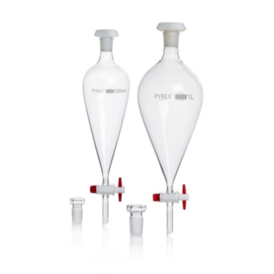 PYREX Pear Shape Separating Funnel with PTFE Stopcock 2L