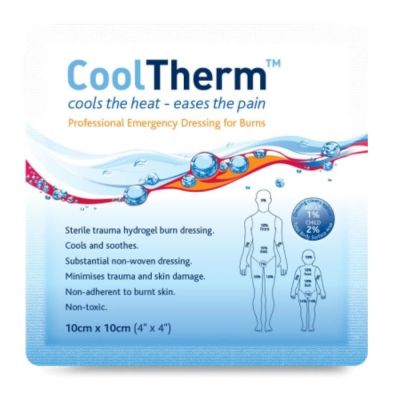 CoolTherm burn relief dressing 10cm x 10cm
