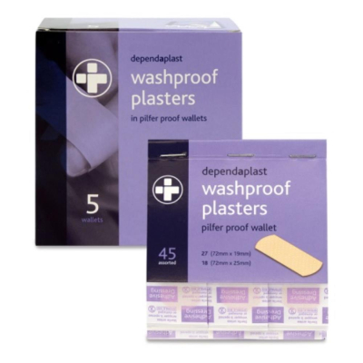 Dependaplast Washproof Pilfer-proof Plasters Box of 5 x 45