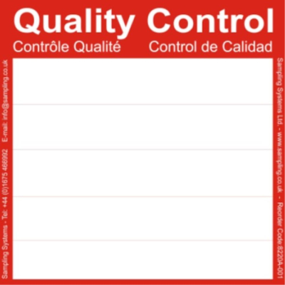 Red Quality Control Ultra Adhesive Labels - Roll of 500 - 95 x 95mm