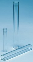 Pyrex glass test tubes without rim, medium wall, O.D. x L 10 mm x 75 mm, wall thickness 1.0 mm