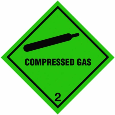 Label 200X200 Compressed Gas ..