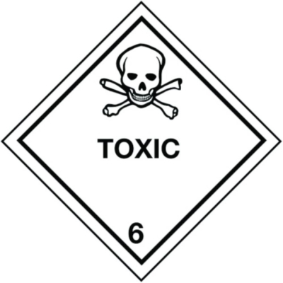 Label 100X100 Toxic 6 Hazard W..