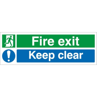 Sign 150x450mm Fire Exit/Keep..