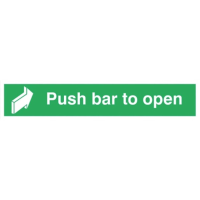 Sign 75x600mm Push Bar To Ope..