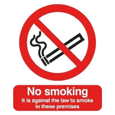 Sign 210x148mm No Smoking Leg..