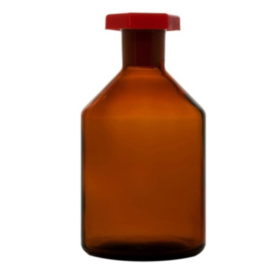 Reagent Glass Bottle Amber Narrow neck with plastic stopper 250ml