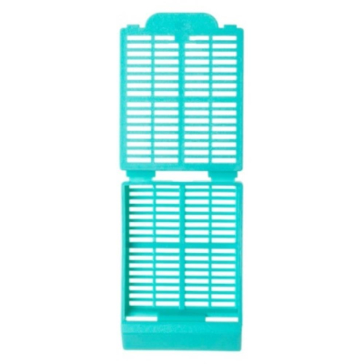 Simport M498 Histosette I Tissue Embedding  Cassette with 45 Deg Writing Area - Aqua