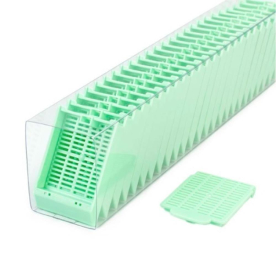 Simport M485 Histosette II Tissue Embedding  Cassette in Quickload Sleeve - Green