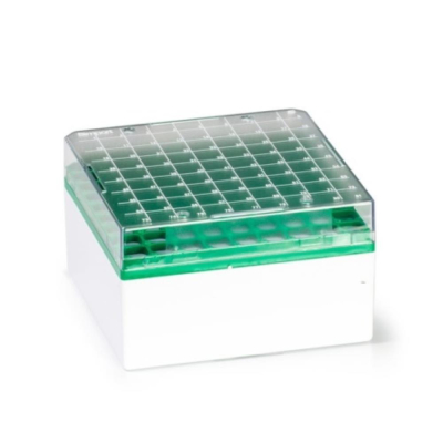 Simport Cryostore Box, Series 481, Green Grid, for 81x 3-4mL Cryotubes