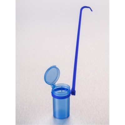 Gosselin Dipper 90mL, Removable Handle, Blue  Polypropylene, Hinged Cap, Sterile