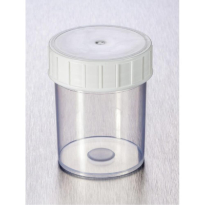 Gosselin Straight 125mL Container,  Polypropylene, Clear with White Screw Cap,  Nonsterile