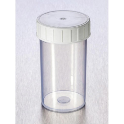 Gosselin Straight 180mL Container,  Polypropylene, Clear with White Screw Cap,  Nonsterile