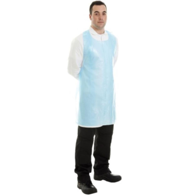 PE Disposable Aprons On A Roll Blue 20microns 69 x 122cm