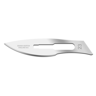 Swann-Morton No 23 Scalpel Blade - Carbon Steel; Non Sterile; Foil Packets of 5