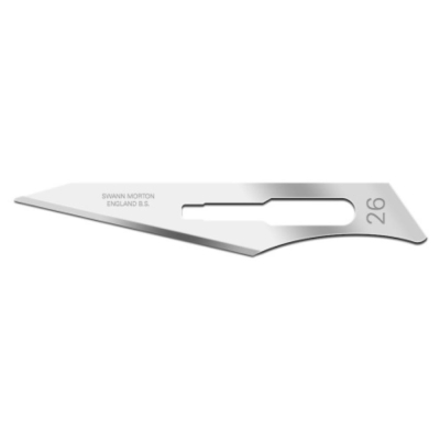 Swann-Morton No 26 Scalpel Blade - Carbon Steel; Non Sterile; Foil Packets of 5