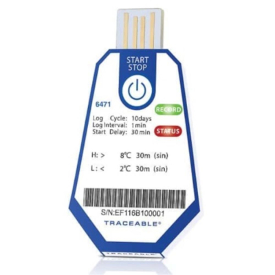 Traceable ONE Single-Use USB Temperature Data Logger; 10 Day; 1 Minute Interval; 2 to 8C; 40/pk
