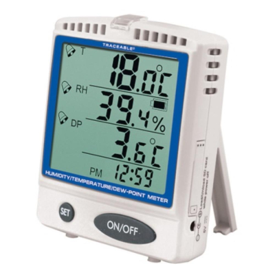Traceable Digital Thermohygrometer with Dew Point; Memory Card; and Calibration