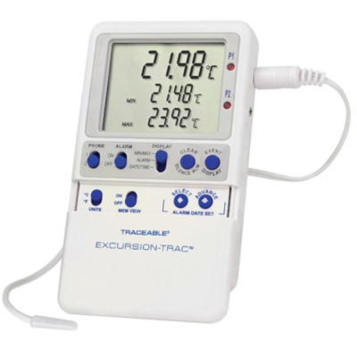 Traceable Excursion-Trac Data Logging Thermometer with Calibration; 1 Bullet Probe