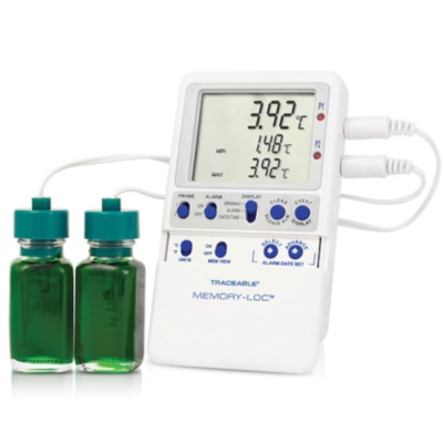 Traceable Memory-Loc Datalogging Thermometer with Calibration; 2 Bottle Probes