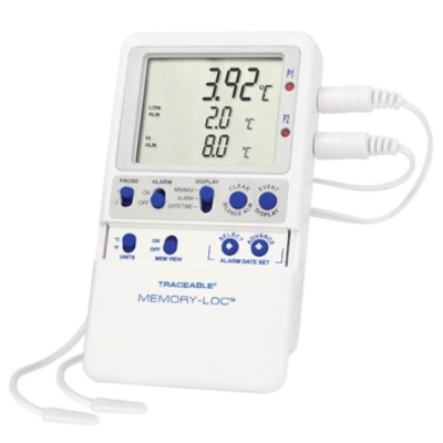 Traceable Memory-Loc Datalogging Thermometer with Calibration; 2 Bullet Probes