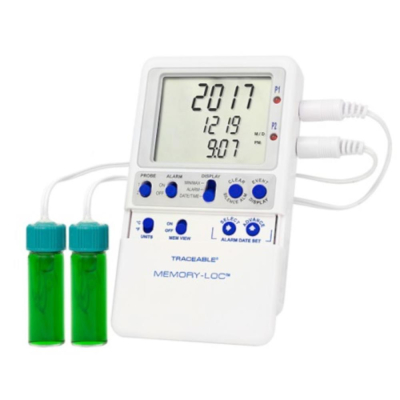 Traceable Memory-Loc Datalogging Thermometer with Calibration; 2 Vaccine Bottle Probes