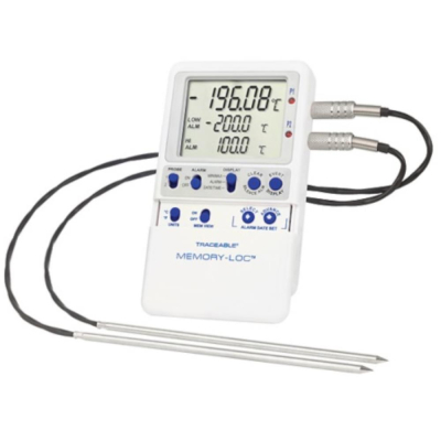 Traceable Memory-Loc Datalogging Cryogenic Thermometer with Calibration; 2 Stainless Steel Probes