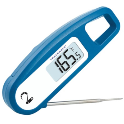 Traceable Folding Stem Thermometer with Calibration; NSF-Certified; 1 2.8 Stainless Steel Probe