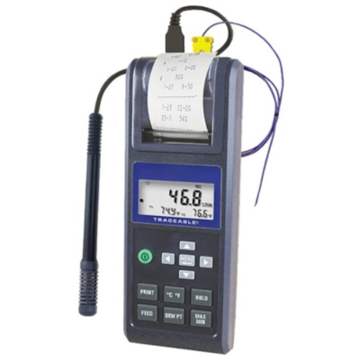 Traceable Printing Thermohygrometer with Calibration; Deg F/C