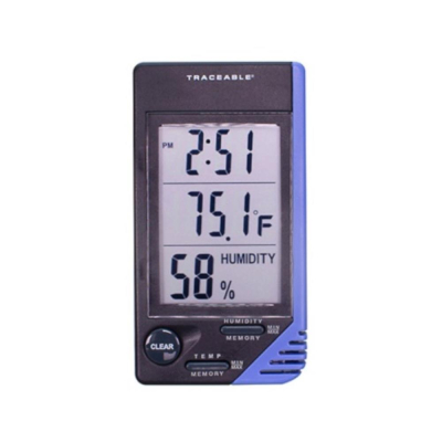Traceable Thermometer with Clock; Humidity Monitor; and Calibration