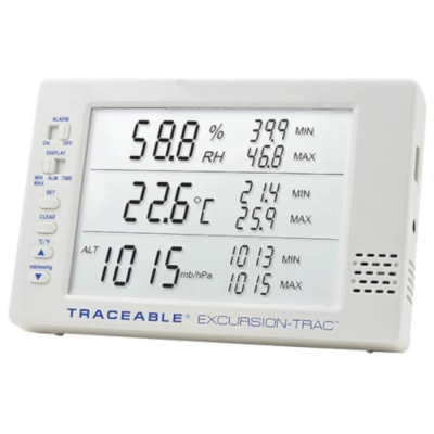 Traceable Excursion-Trac Thermohygrometer with Barometer and Calibration