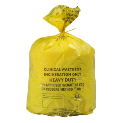 Clinical Waste bags Yellow HD 15x28x39