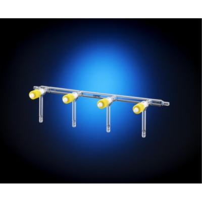 J Young General Purpose Single Bank Vacuum Manifold With JY High Performance Valves 4 Port 400mm App