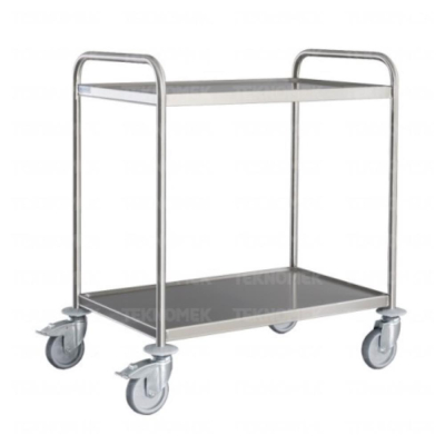 Lab Trolley 2 Tier Stainless Steel 895x595x960mm,  Shelf Load: 40kg per shelf, Between Shelves: 590m