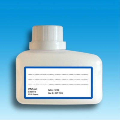 Sample Bottles EDTA Dosed Sterile White Cap 250ml Sample Bottles EDTA Dosed Sterile White Cap 250ml