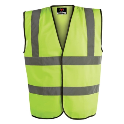 Yellow Hi-Vis Waistcoat Velcro Fastening Size Large