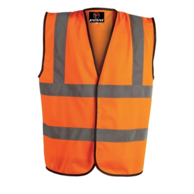 Orange Hi-Vis Waistcoat Velcro Fastening Size Medium