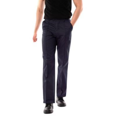 Mens Navy Blue Polyester Cotton Work Trousers Size 40inch Waist Regular Leg