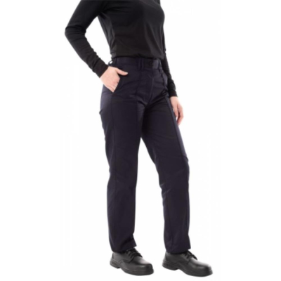 Ladies French Navy Polyester Cotton Work Trousers Size 12 Regular Leg
