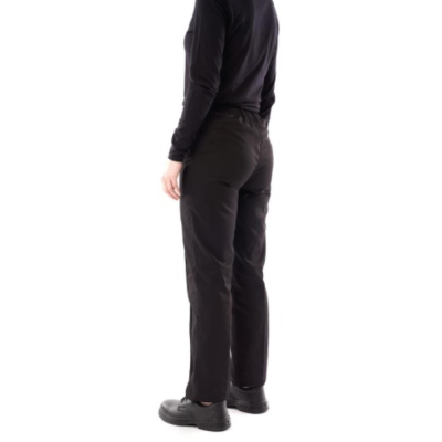 Ladies Black Polyester Cotton Work Trousers Size 14 Regular Leg