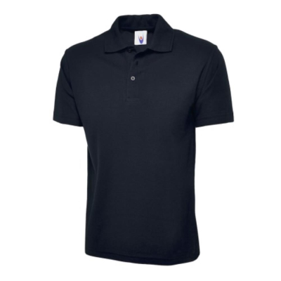 Navy Unisex Polo Shirt 50% Polyester 50% Cotton Size Medium