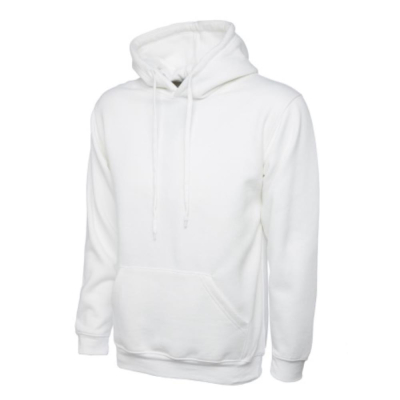 White Classic Hoodie 50% Polyester 50% Cotton Size XXXXXXLarge