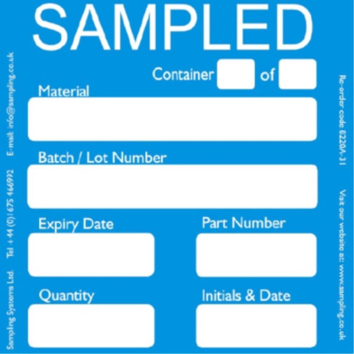 Sampled Quality Control Pharma/Food Labels