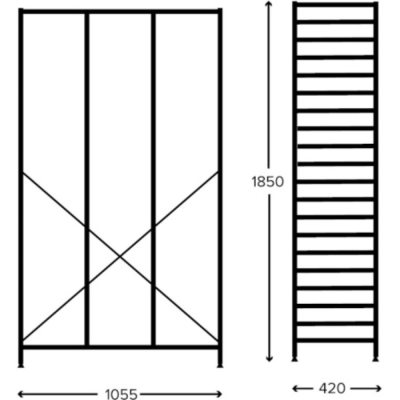 Gratnells Tall Treble Column Fixed Runner Frame