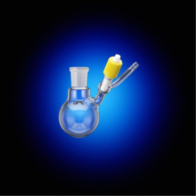J Young Schlenk Flask Round Bottom With High Performance Fine Thread Tap And Socket