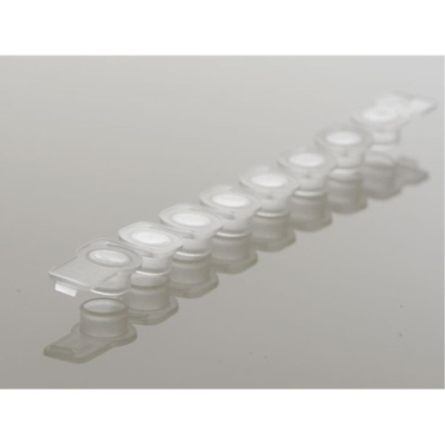 Azenta Life Sciences Strip of 8 Flat Optical Caps - Crystal Clear