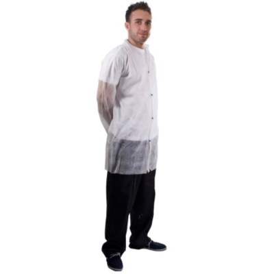 SUPERTOUCH Non-Woven Lab Coat With Poppers