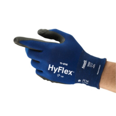 Ansell HyFlex 11-816 Comfort Work Gloves Black/Blue